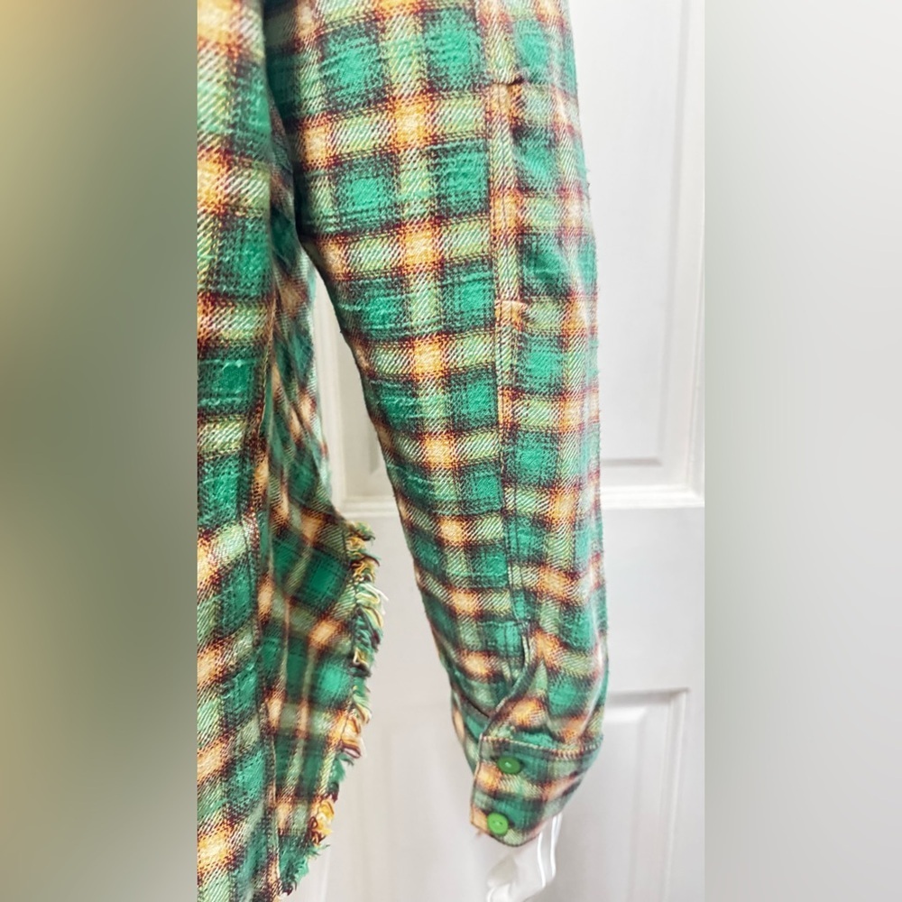 BDG Urban Outfitters Brixton Flannel Button-Down Shirt Tunic Top Sz Medium P-17 - Picture 11 of 16